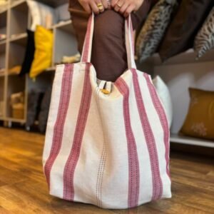 Sac  en lin rayure
