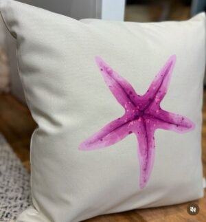 Coussin "OCÉAN" etoile de mer rose