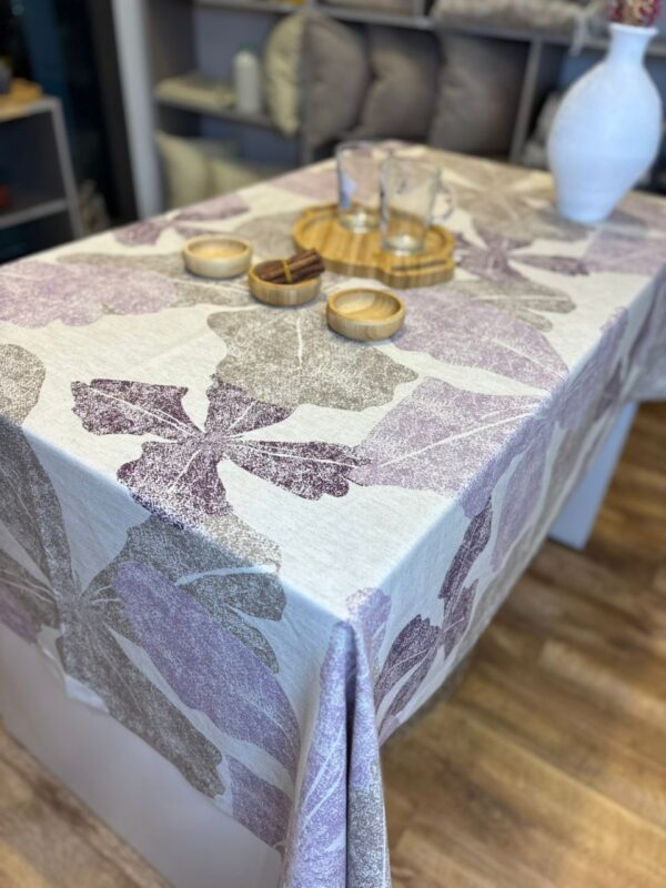 NAPPE EN LIN  ANTI TACHE "MAUVE"