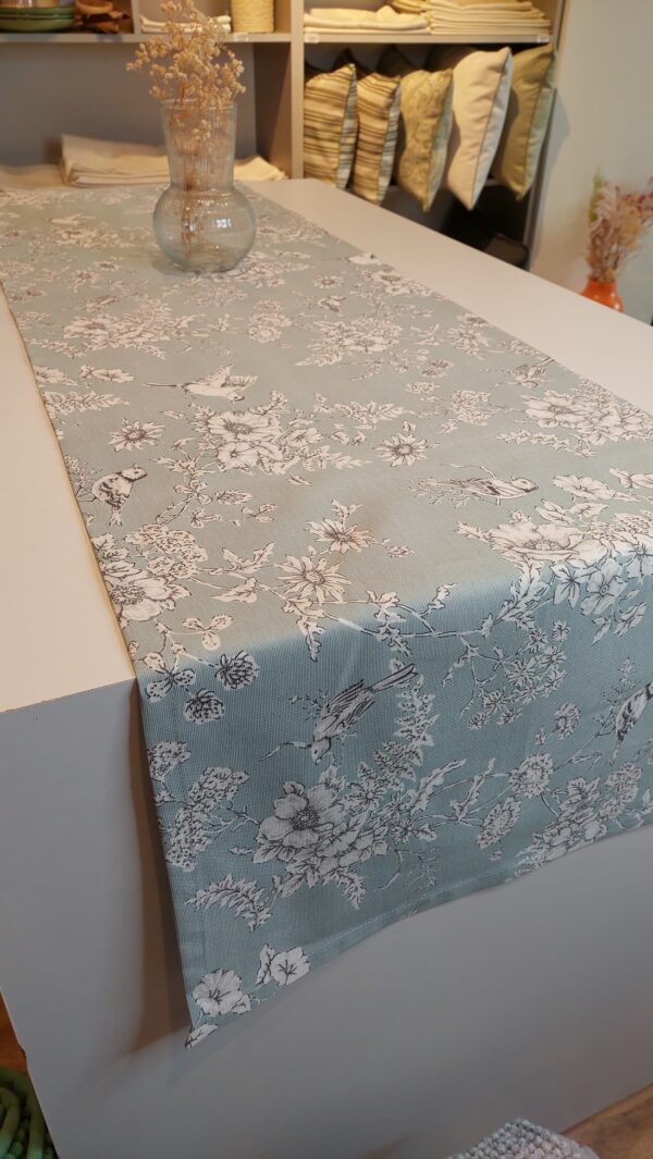 Chemin de table bleu gris