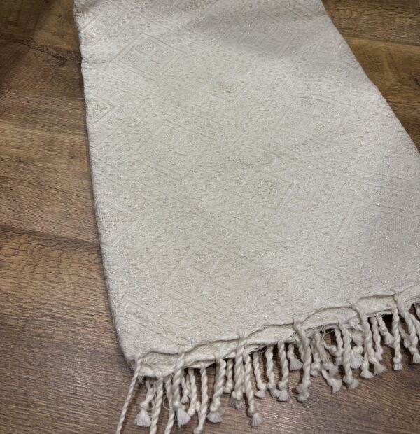 Plaid en lin blanc cassé