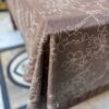 Nappe  en lin marron brodé