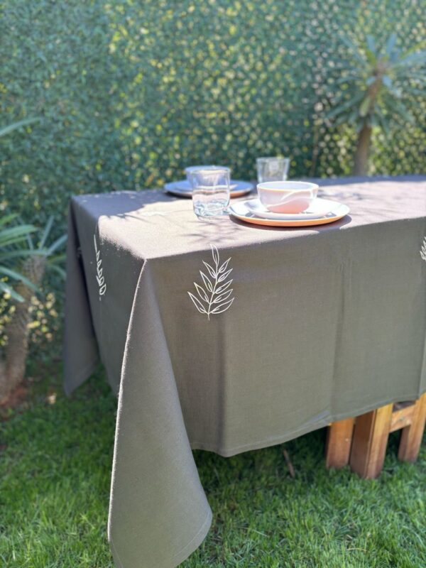 Nappe en lin grise artisanale