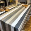 Nappe a rayure  beige et gris