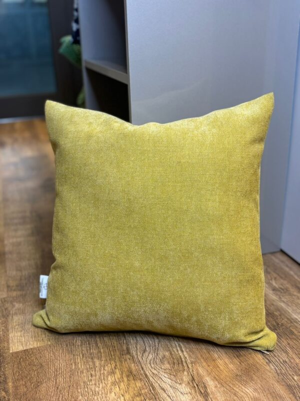 Coussin vert moutarde