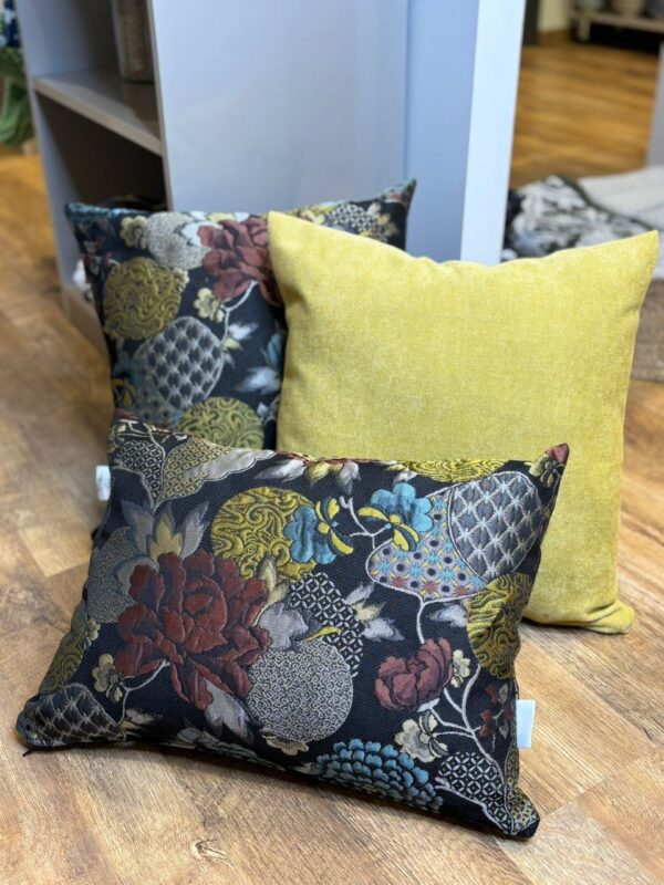 Coussin vert moutarde