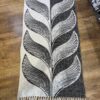 Tapis Noir et Blanc Motif Feuille
