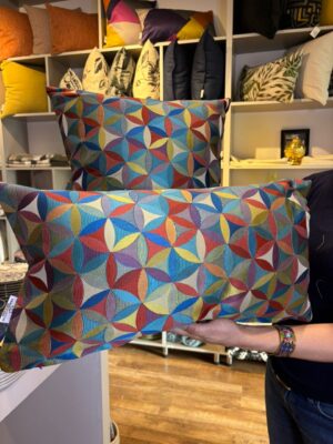 Coussin losange bleu