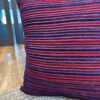 Coussin rayure rouge et bleu