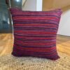 Coussin rayure rouge et bleu
