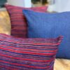 Coussin  chenille bleu