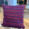 Coussin rayure rouge et bleu